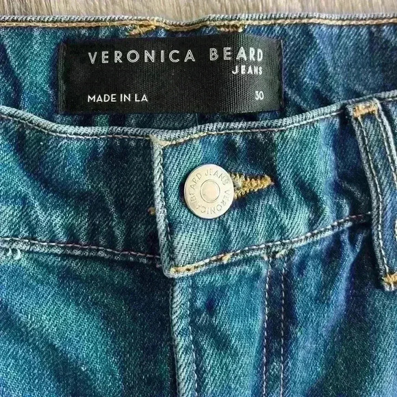 NWT Veronica Beard Keane Long Straight Leg High Rise Jeans Size 30 - Picture 6 of 13